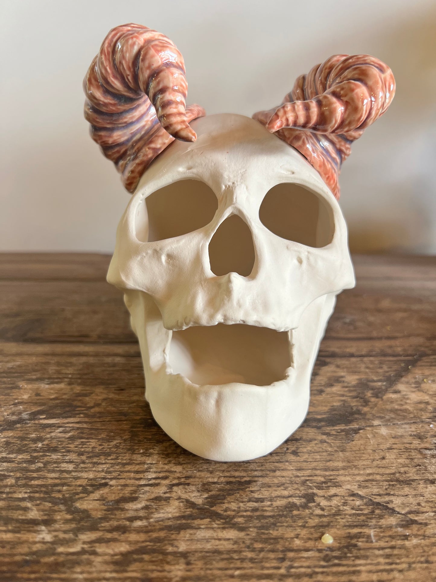 Ceramic Skull with horns