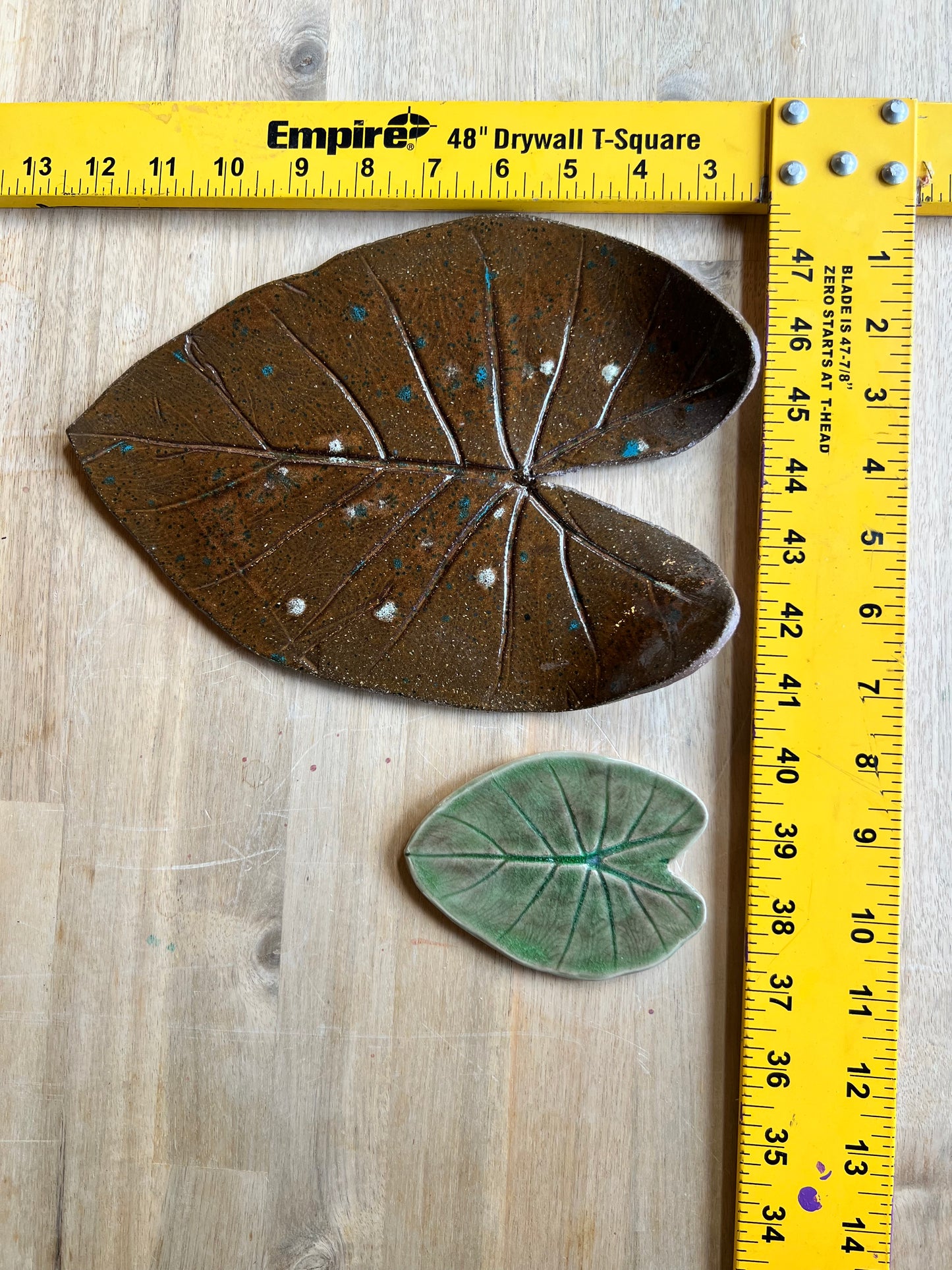 Elephant Ear leaf trivet and coaster set