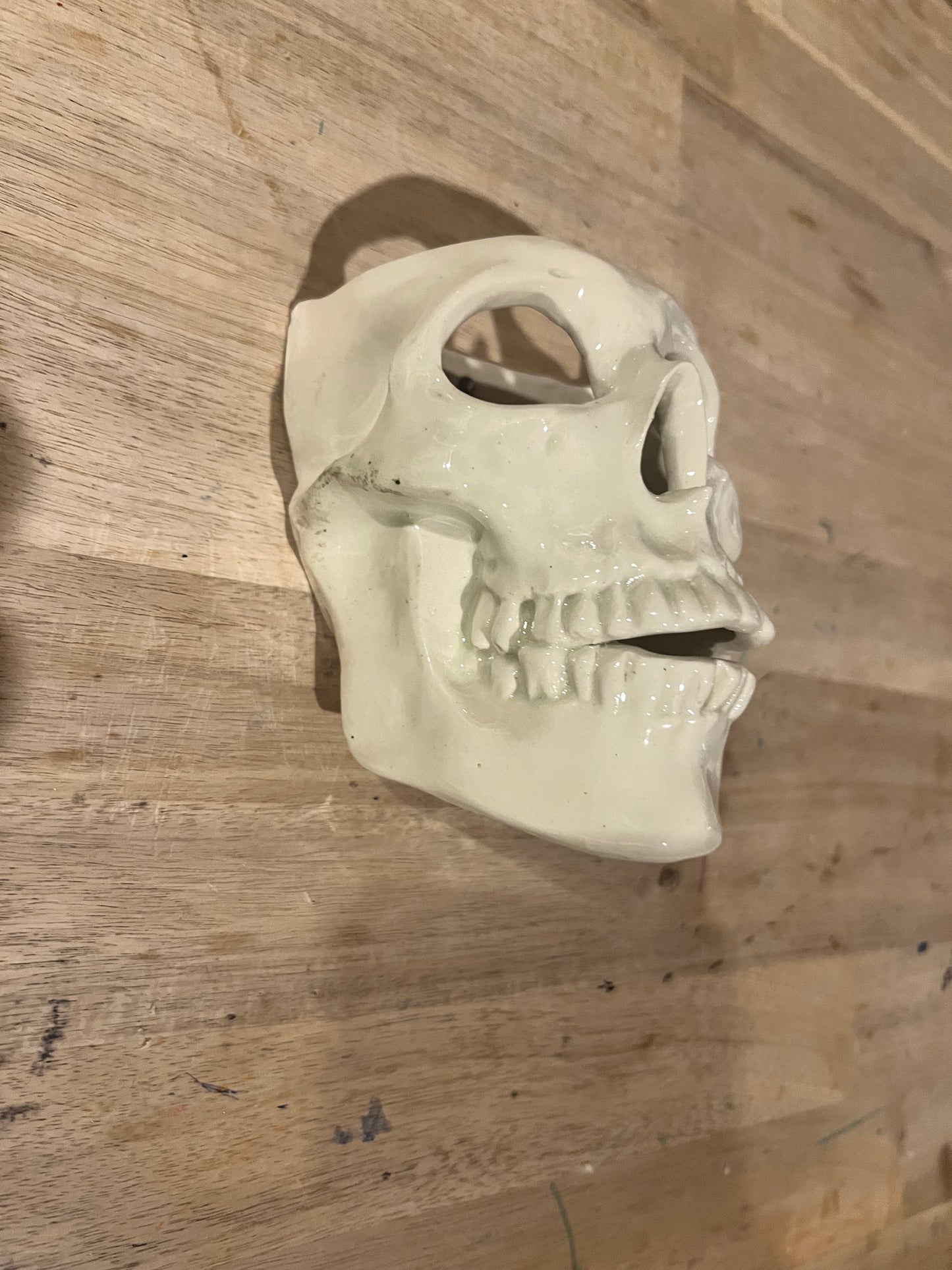 Ceramic Skull Sconce / wall vase