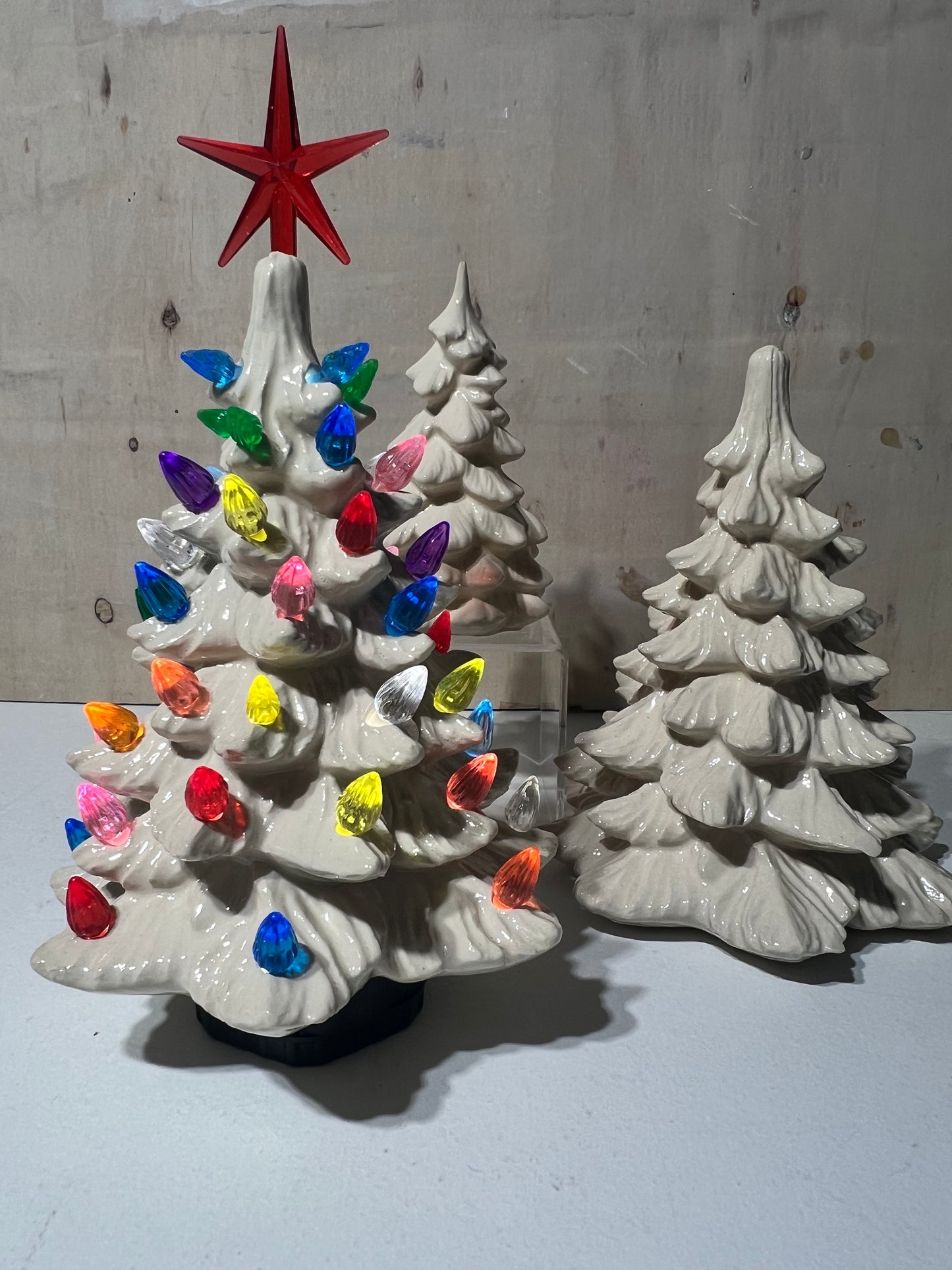 Vintage light up Christmas tree - White