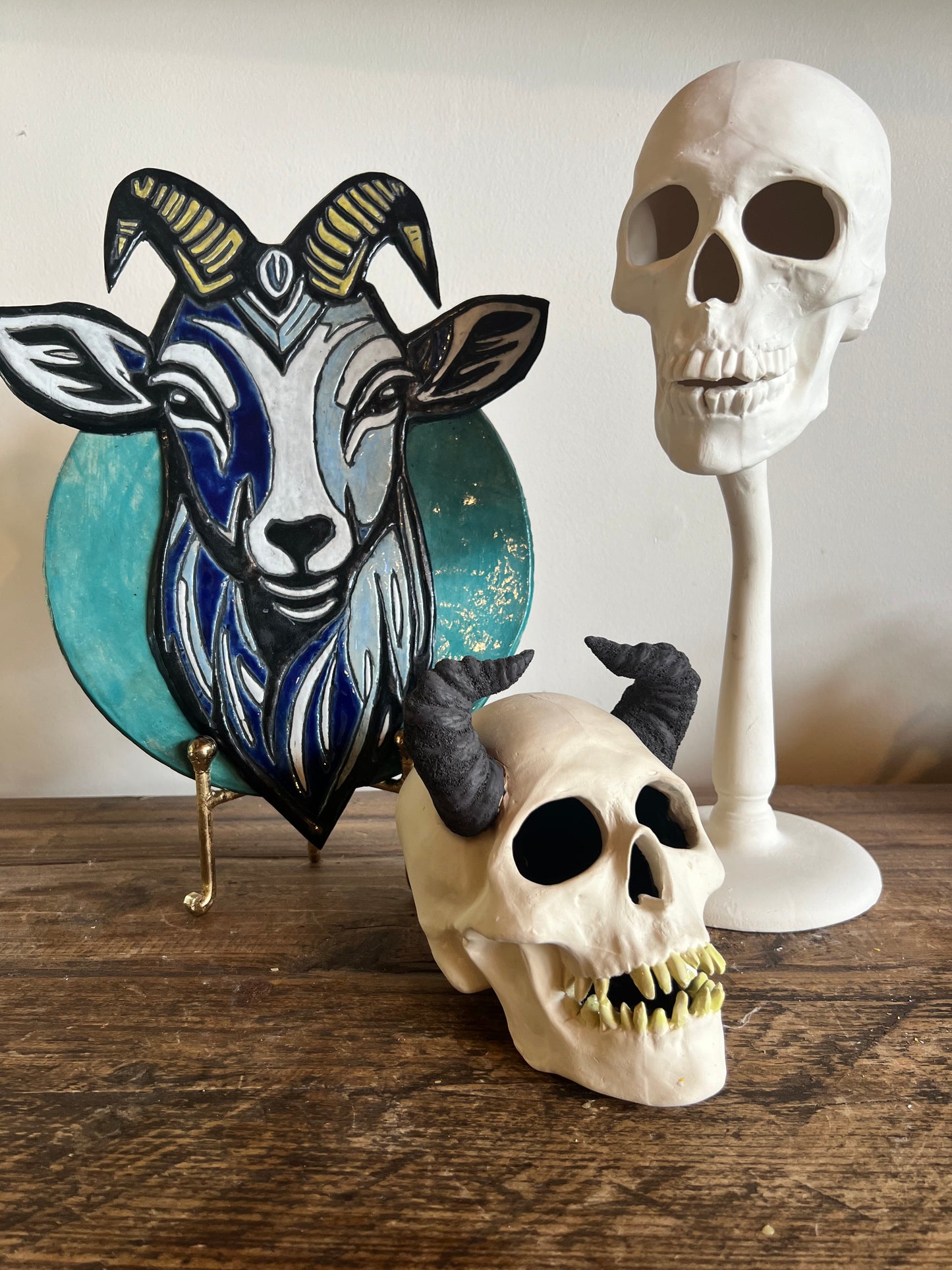 Ceramic Skull with horns