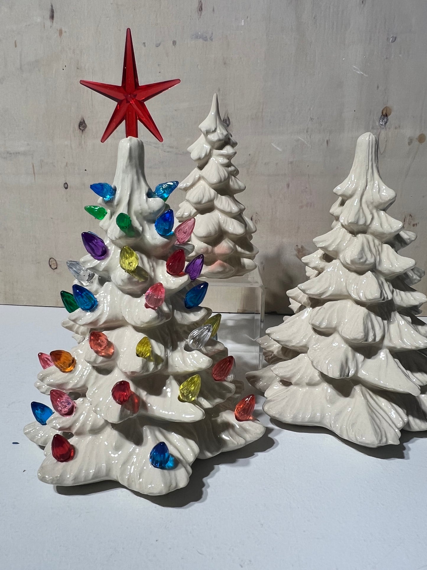 Vintage light up Christmas tree - White