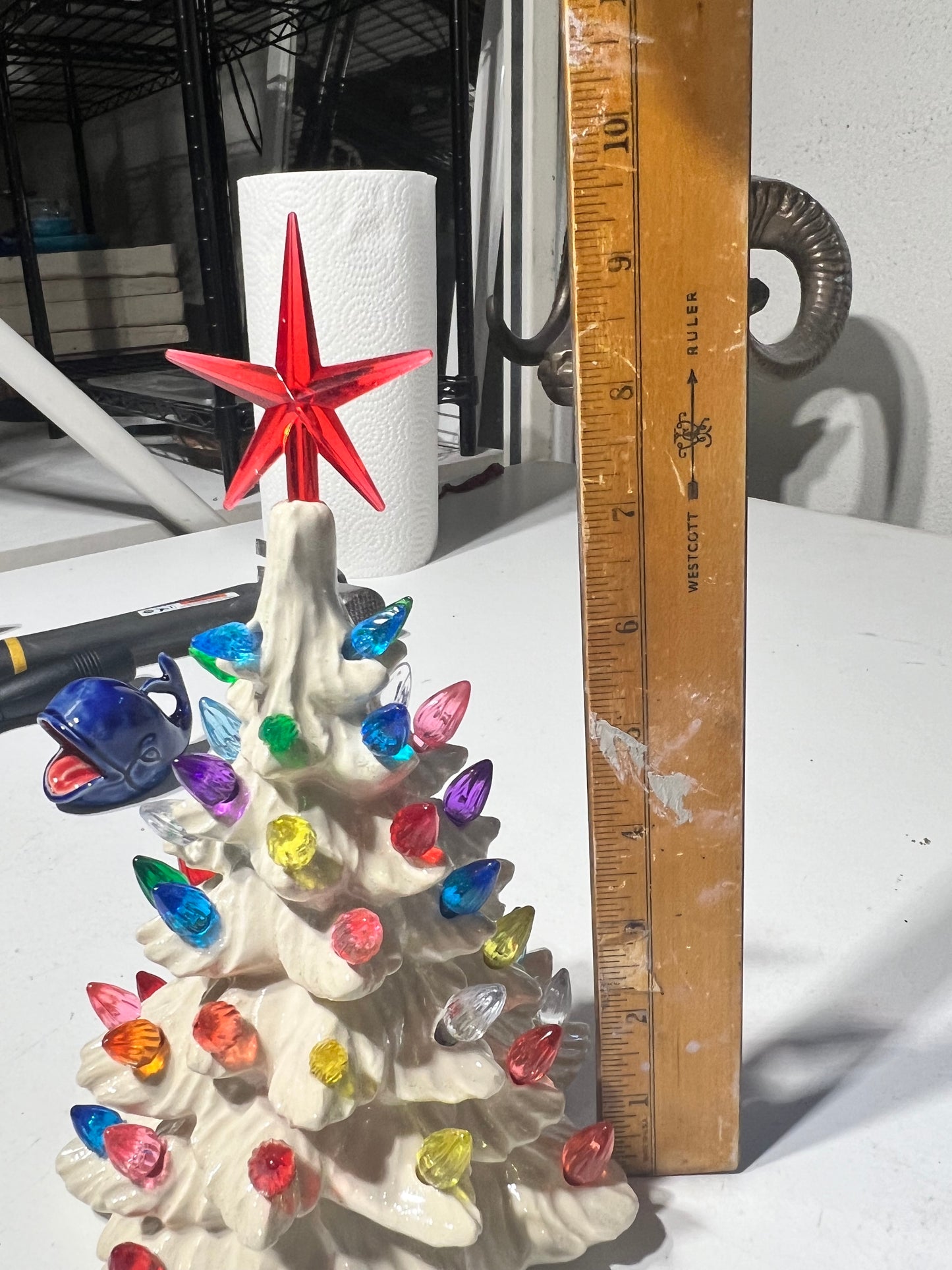 Vintage light up Christmas tree - White