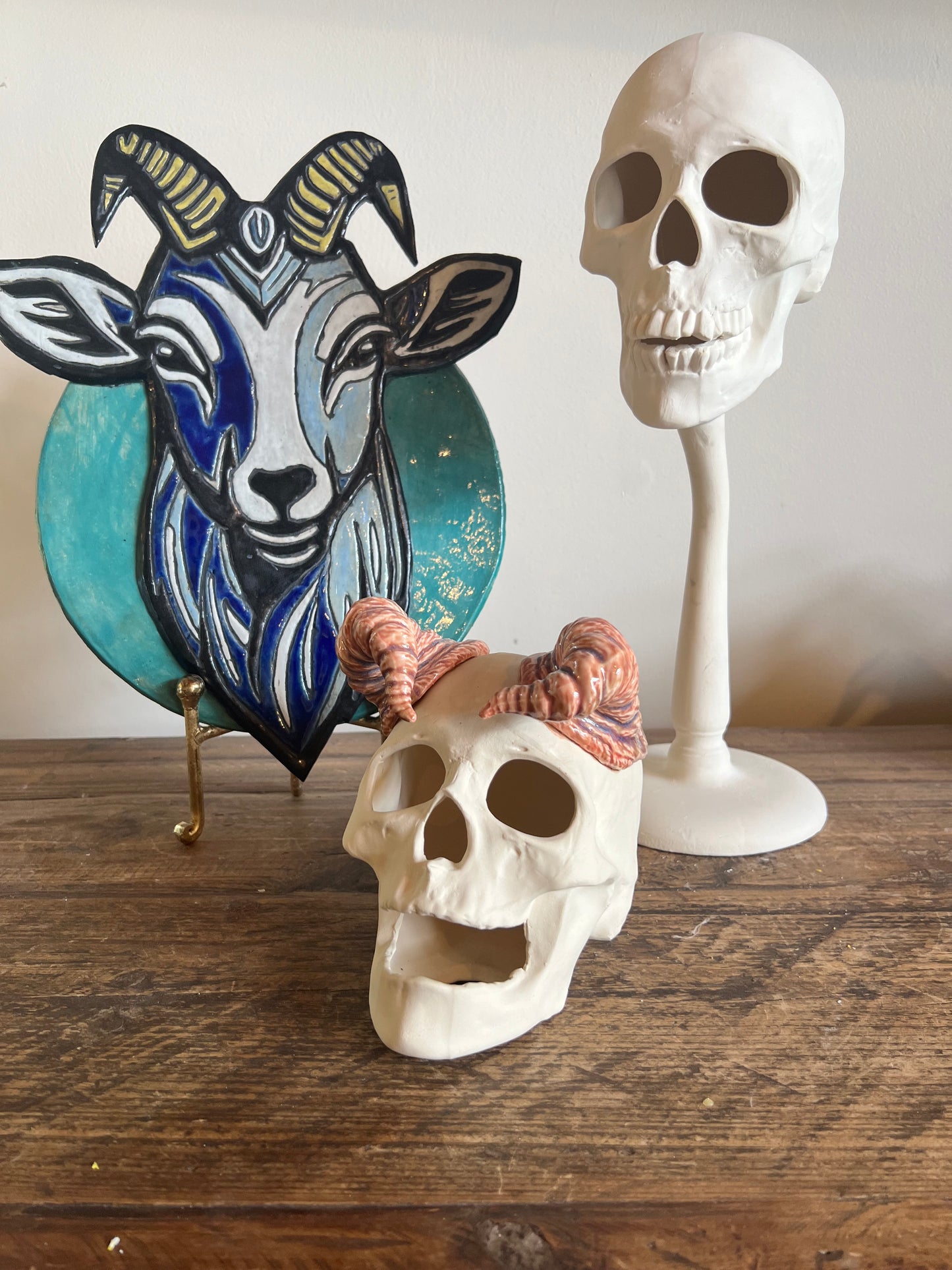 Ceramic Skull with horns