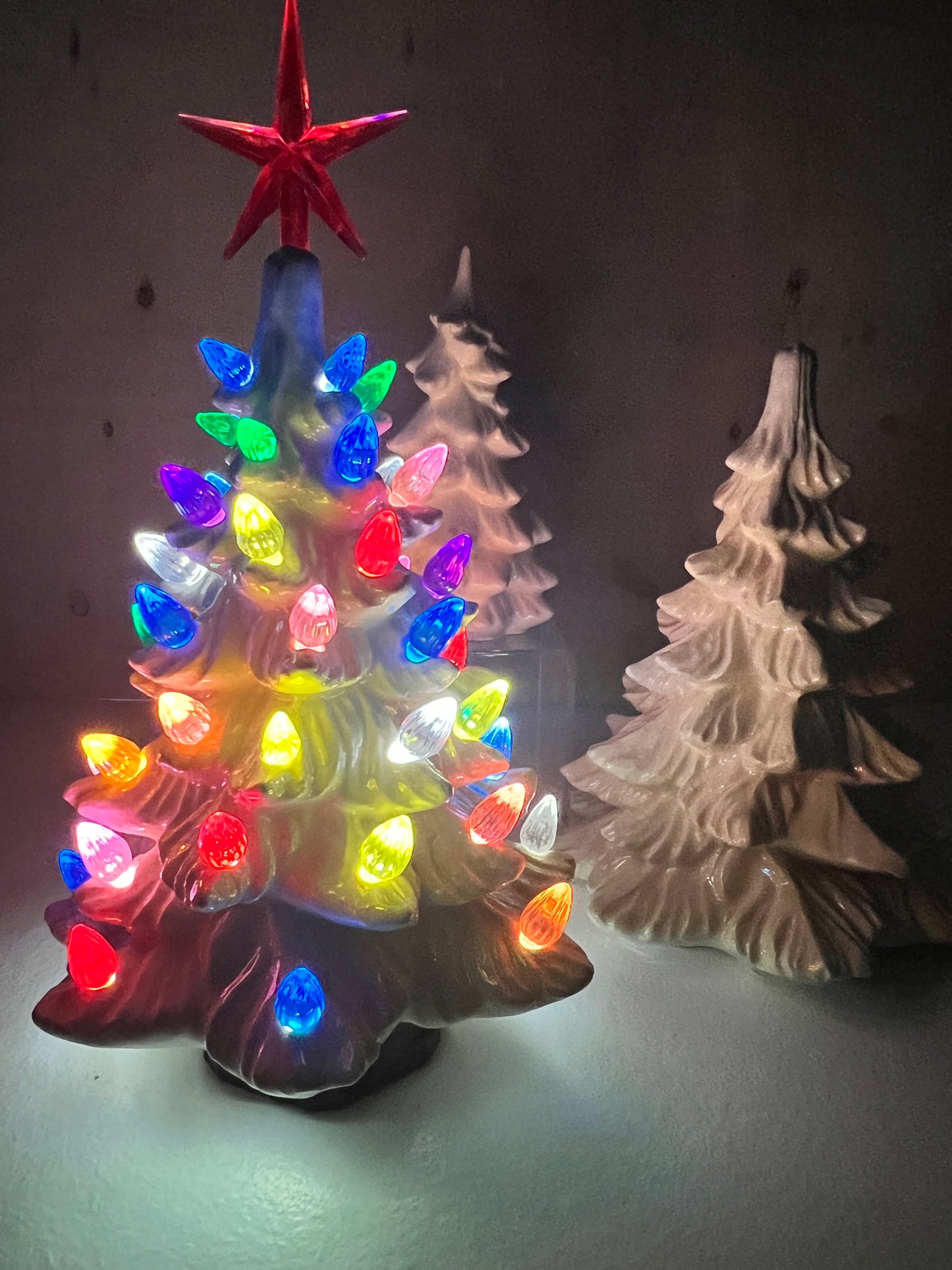 Vintage light up Christmas tree - White