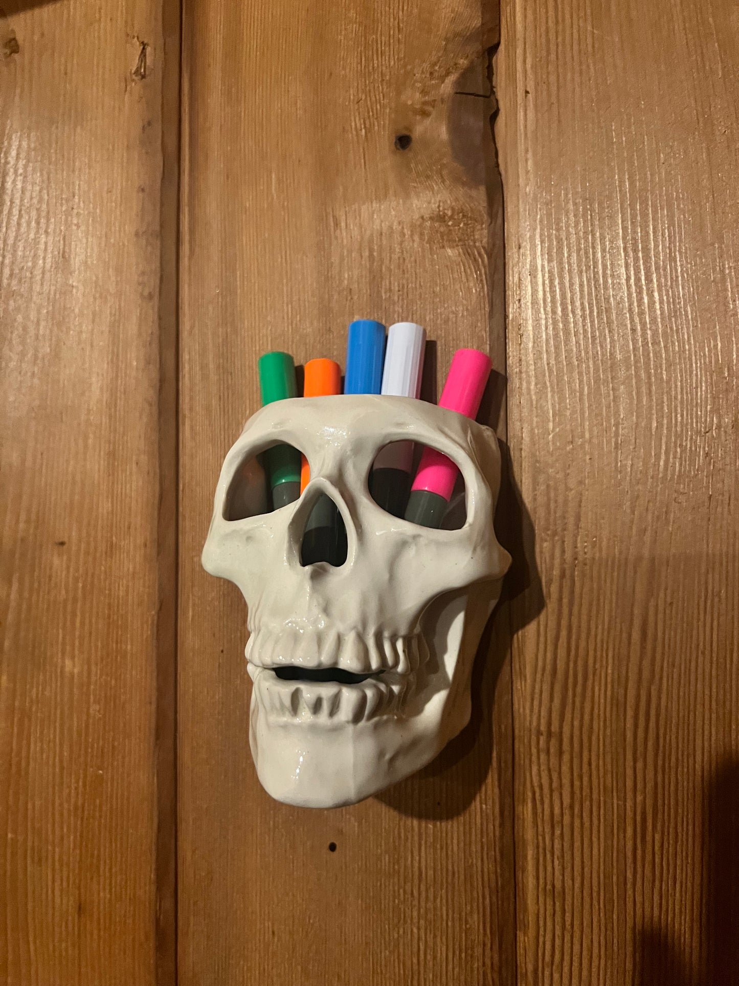 Ceramic Skull Sconce / wall vase
