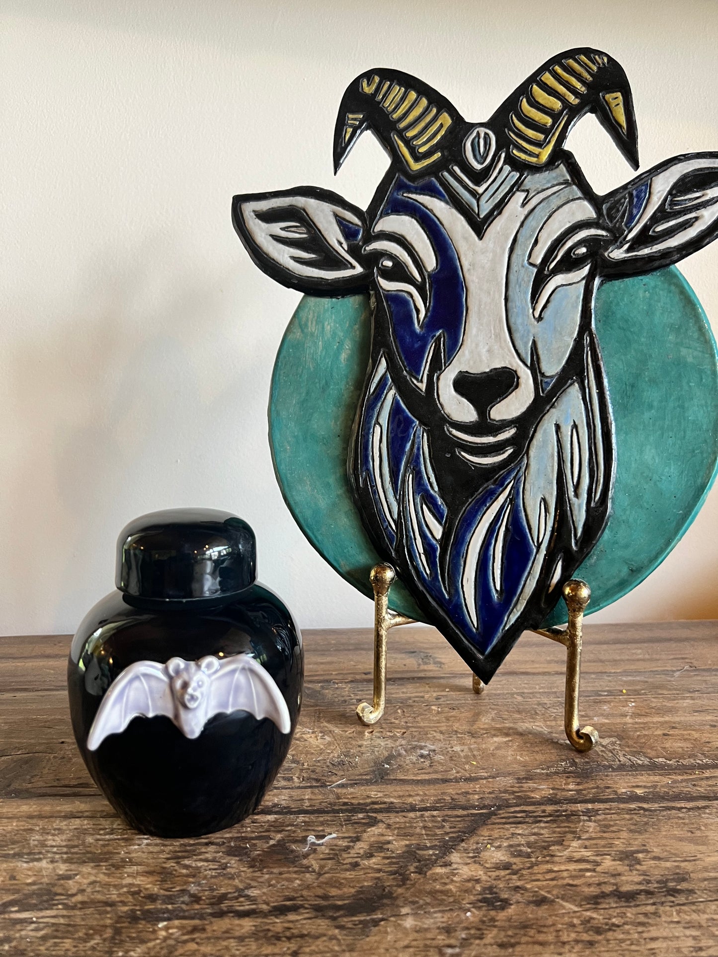 Halloween Bat Ginger Jar